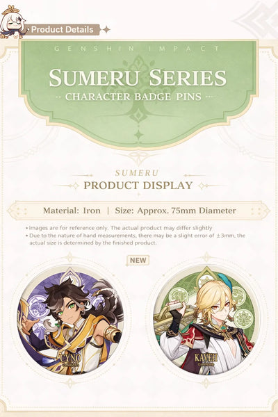 Genshin Impact Sumeru character badge product details display