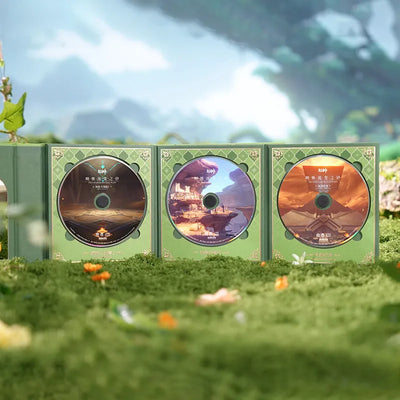 Nahida OST merchandise collection with gift box and display items