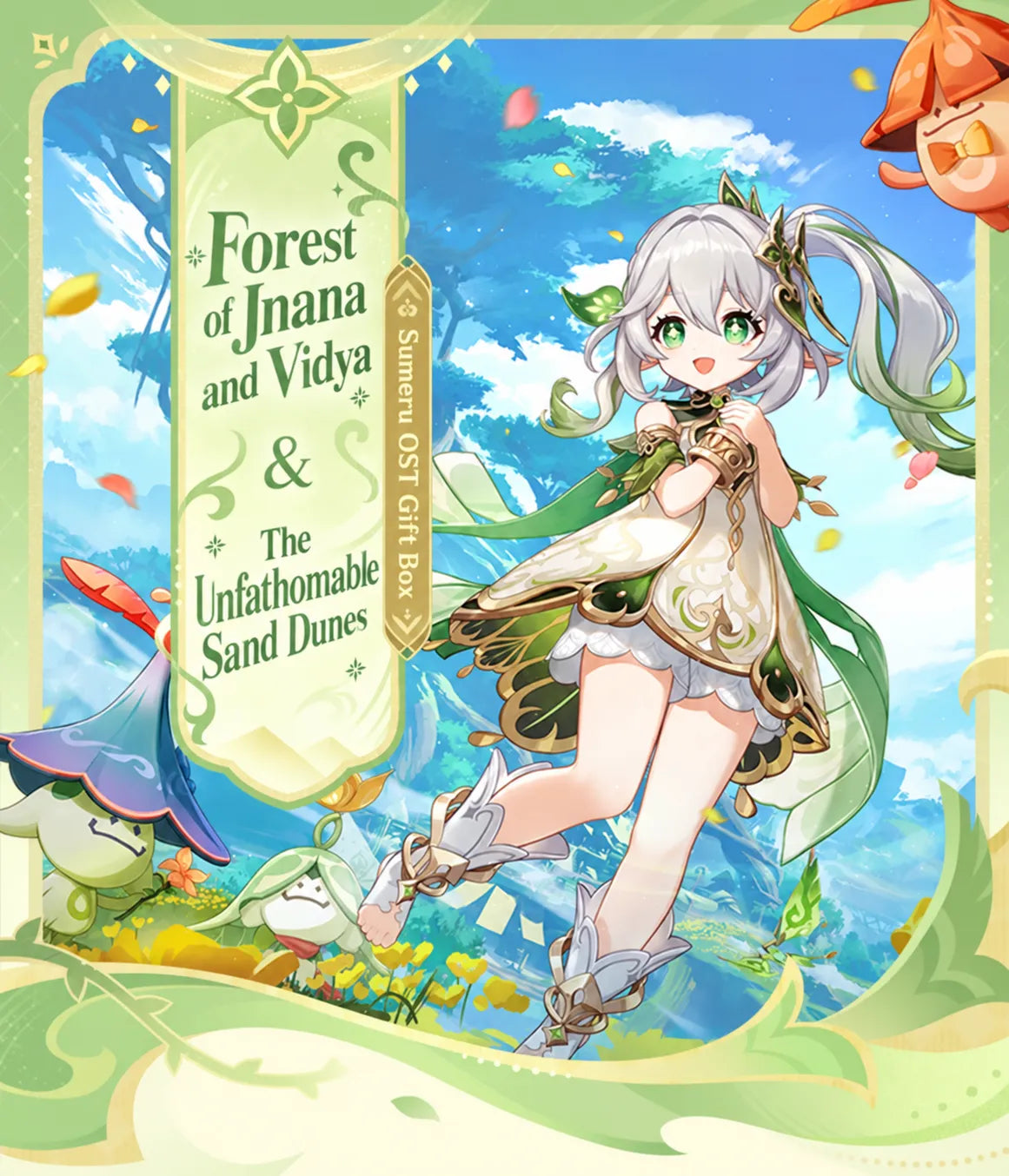 Sumeru Nahida OST gift box contents with CD sets and collectible merchandise