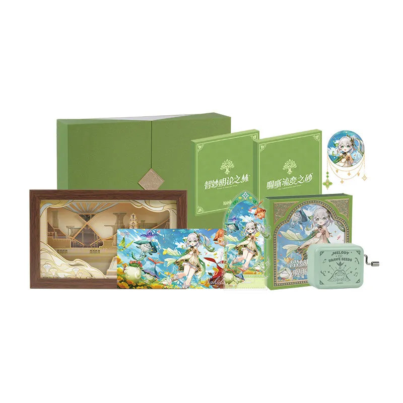 Genshin Impact Sumeru Nahida OST merchandise gift box set on white background