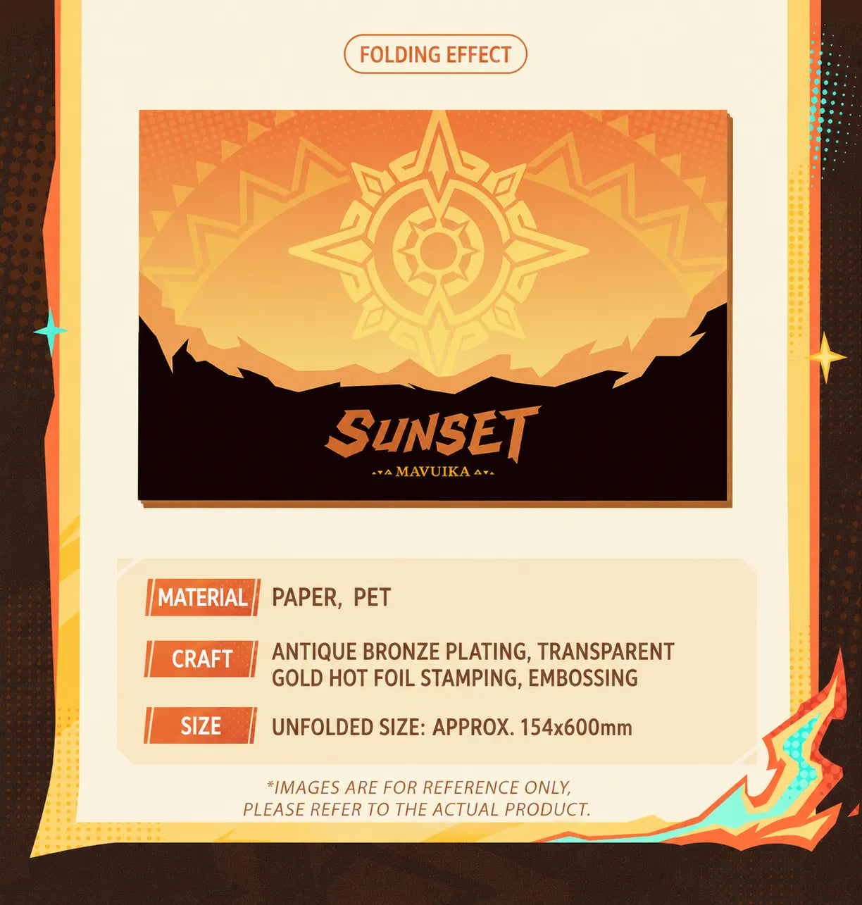 Genshin Impact Sunset Series lenticular acrylic charm effect display