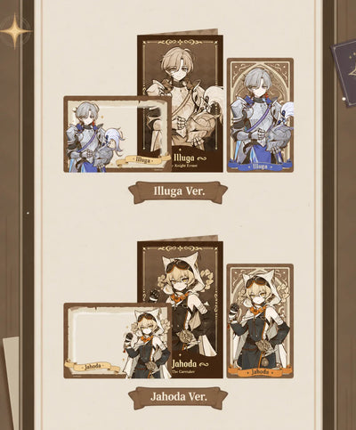 Tabletop Troupe collector card set display example and product specifications