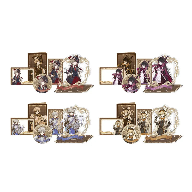 Genshin Impact Tabletop Troupe Series merchandise featuring Columbina, Sandrone, Illuga, and Jahoda