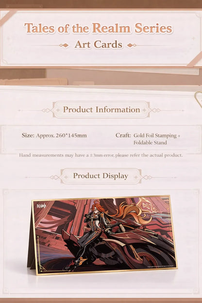 Genshin Impact Tales Series art card size and gold foil craft details