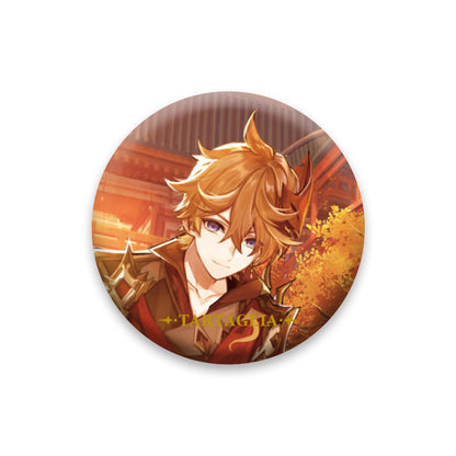 Genshin Impact Tartaglia character badge anime collectible pin
