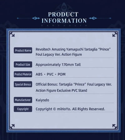 Tartaglia Foul Legacy action figure armor and helmet details