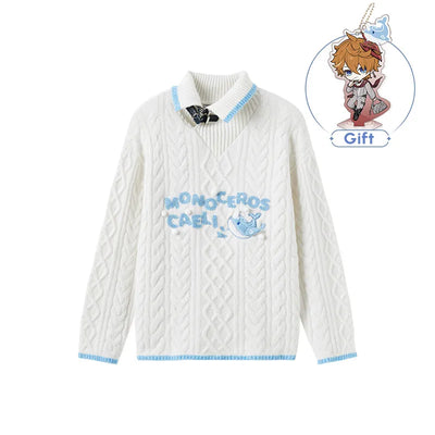 Genshin Impact Tartaglia Themed Impression Series knit sweater on white background