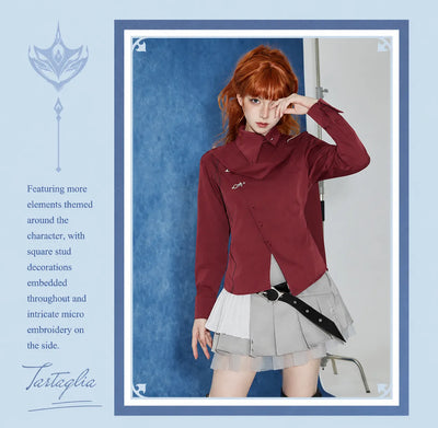 Tartaglia pleated skirt rear pocket and embroidery detail