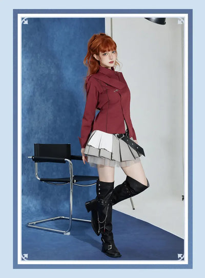 Tartaglia pleated skirt layered pleated panel construction
