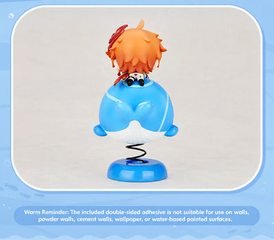 Rear details of Tartaglia Q Version Swing Toy figure and whale display base