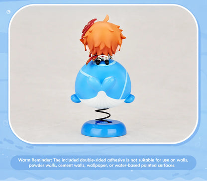Rear details of Tartaglia Q Version Swing Toy figure and whale display base