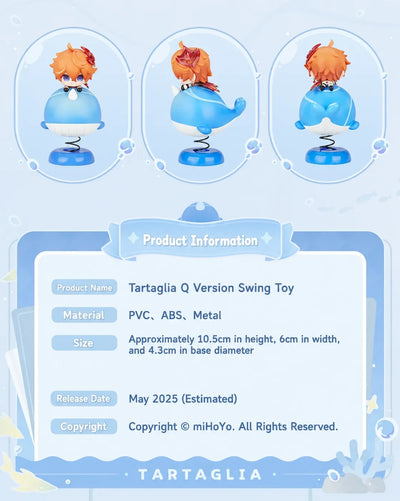 Size comparison chart for Genshin Impact Tartaglia Q Version Swing Toy figure