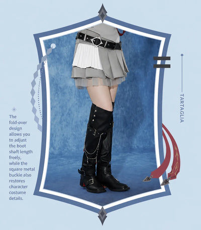 Tartaglia tall boots with decorative chains and metal details