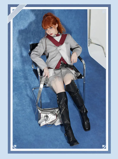 Tartaglia tall boots side chain and embossed detail