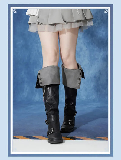 Tartaglia tall boots layered strap and buckle detail