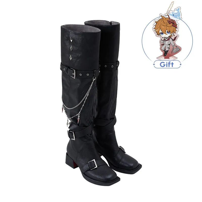 Genshin Impact Tartaglia Themed Impression Series tall boots on white background