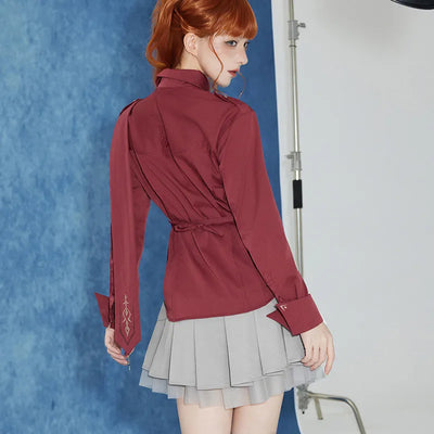 Tartaglia Themed Impression Series burgundy long-sleeve shirt