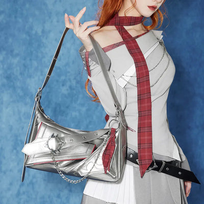 Genshin Impact Tartaglia Themed Impression Series silver shoulder bag