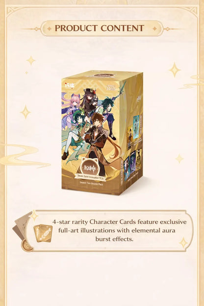 Genshin Impact TCG booster pack includes over 310 card designs across multiple types and rarities