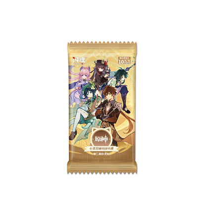 Genshin Impact TCG booster pack cards collection character action and support cards display