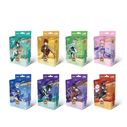 Genshin Impact Seven Saint Invocation TCG pre-order pack team series featuring multiple character combinations