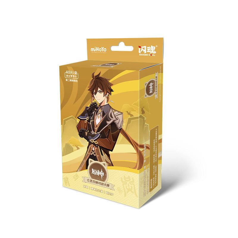 Genshin Impact TCG pre-order pack featuring Zhongli Kokomi Albedo team combination character cards set
