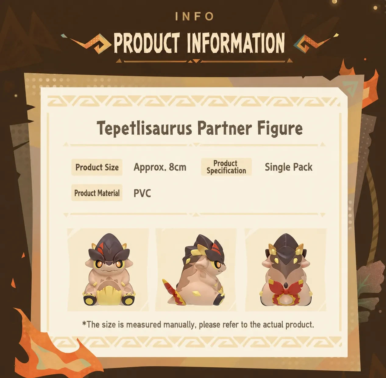 Genshin Impact Tepetlisaurus Partner Figure packaging contents and ID card display