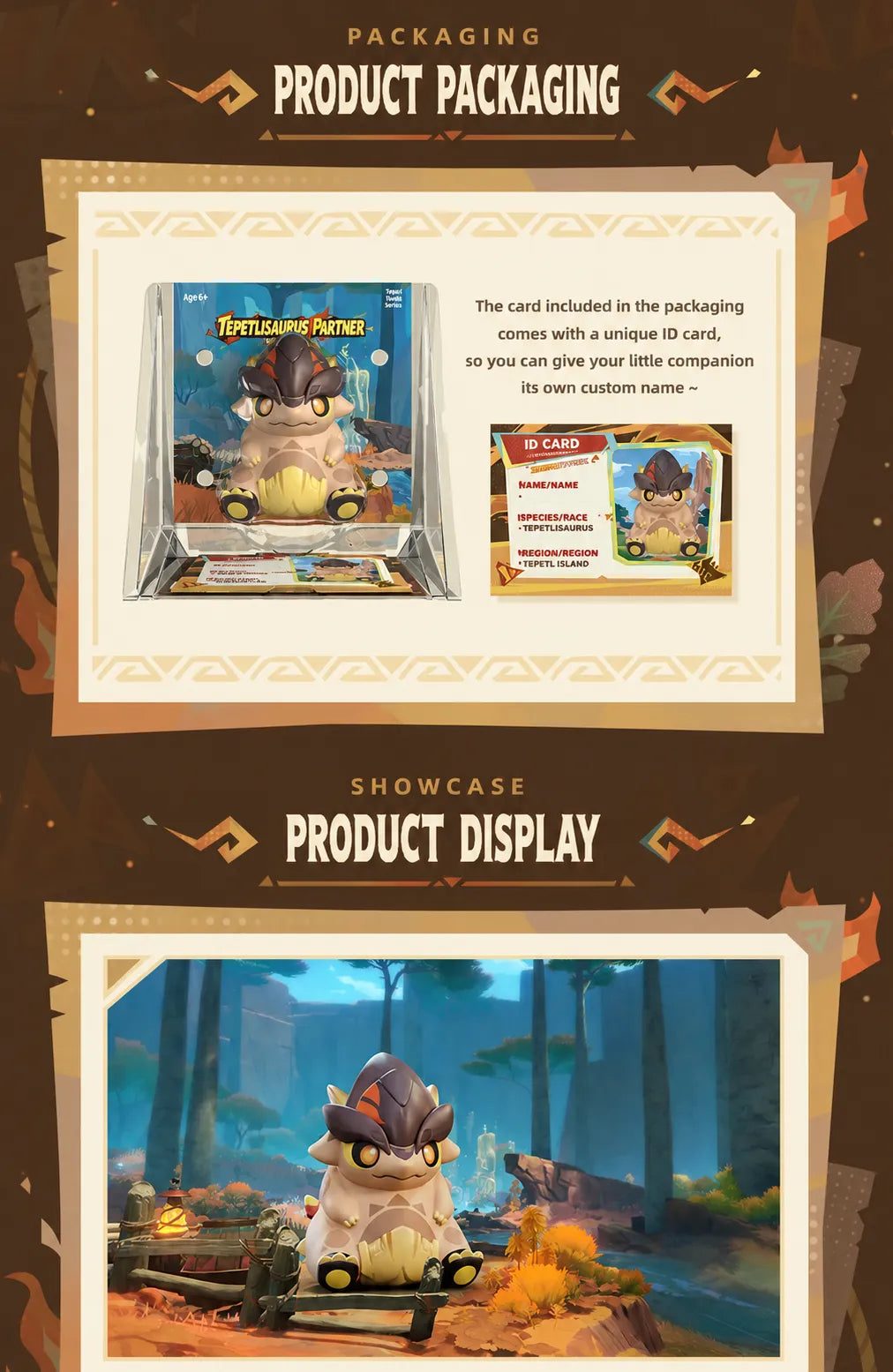 Genshin Impact Tepetlisaurus Partner Figure collectible showcase in Natlan themed environment