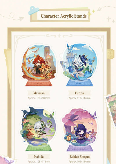 Genshin Impact Teyvat Expo Series acrylic stand collection featuring six characters