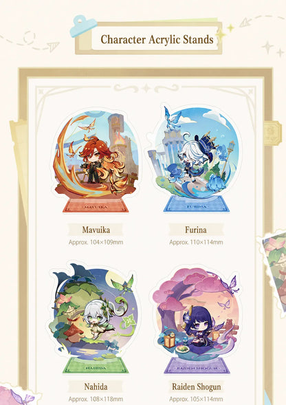 Genshin Impact Teyvat Expo Series acrylic stand collection featuring six characters