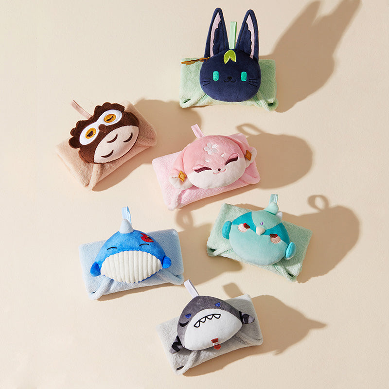 Genshin Impact Teyvat Zoo hanging towel flat lay display soft fabric