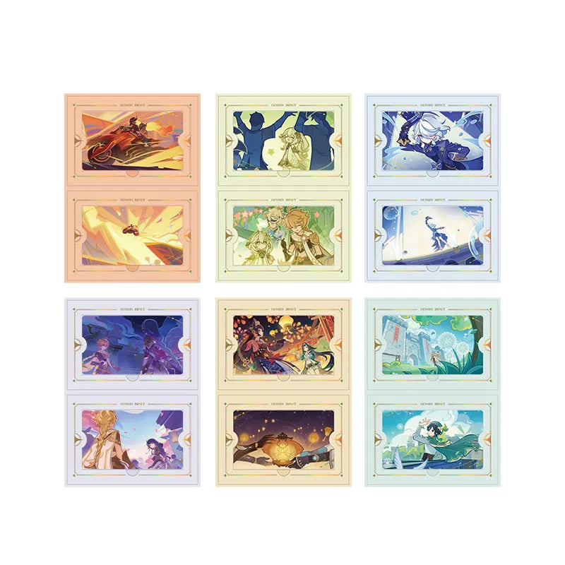 Genshin Impact The Long Way Home Series collectible card sets featuring six Teyvat regions