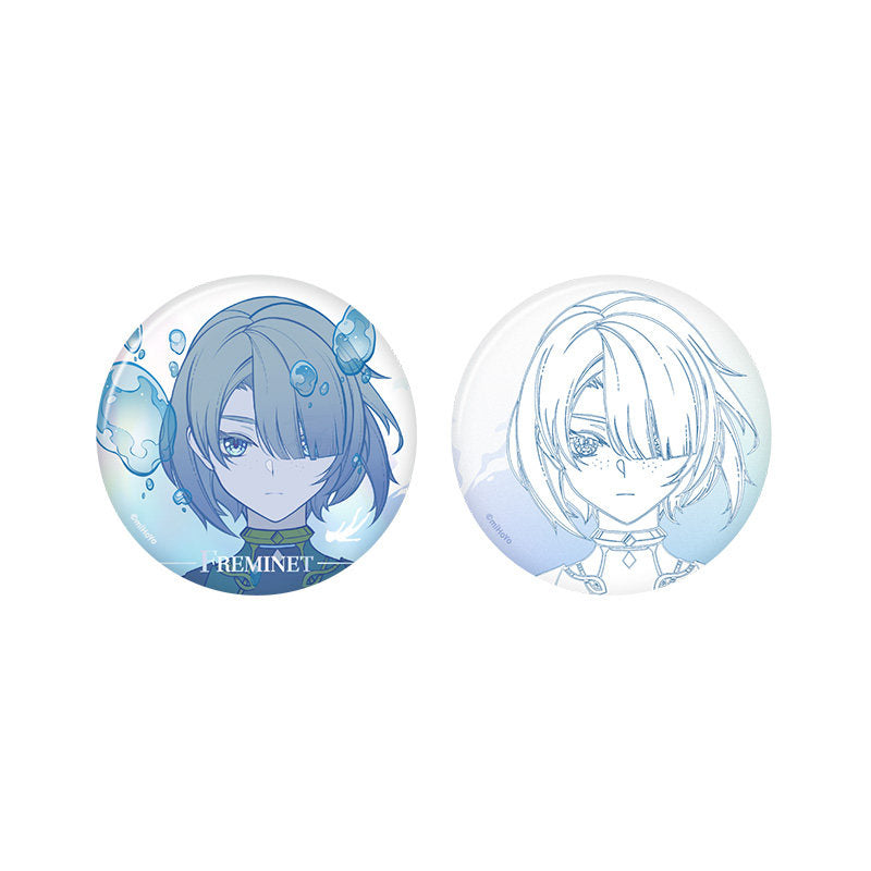 Genshin Impact Freminet badge set from Thelxie's Fantastic Adventures series featuring detailed character design