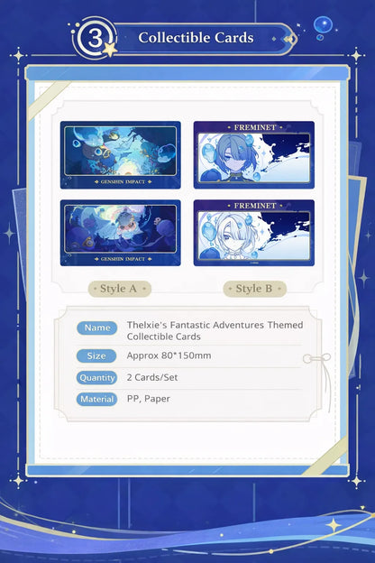 Genshin Impact Freminet lenticular cards showing dual-frame animation effect with style A and B