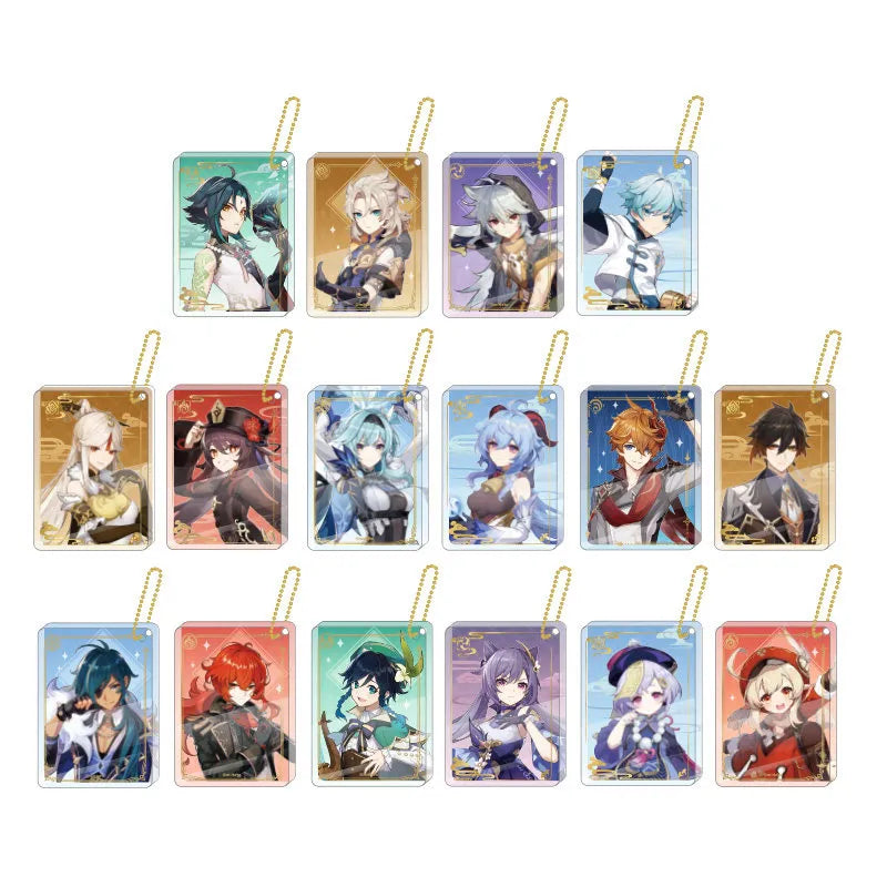 Genshin Impact thick acrylic keychain character series collection with multiple characters