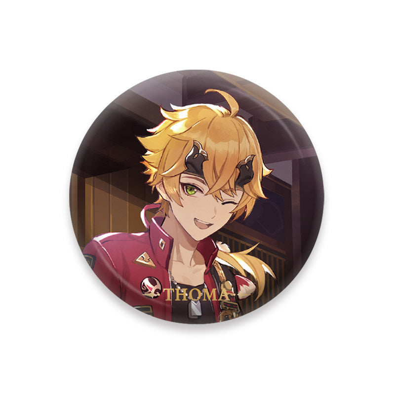 Genshin Impact Thoma character badge anime collectible pin