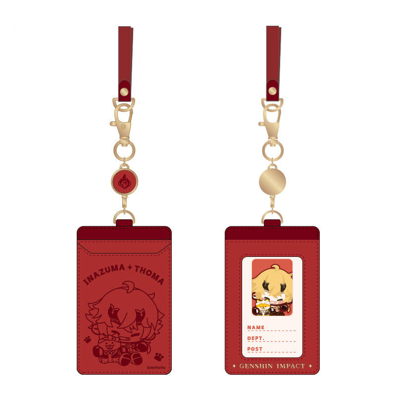 Genshin Impact Thoma Q-style character card holder front view chibi design card sleeve compact holder