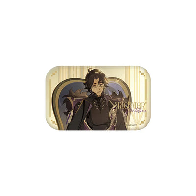 Genshin Impact blind box badges featuring Dottore and other Fatui characters