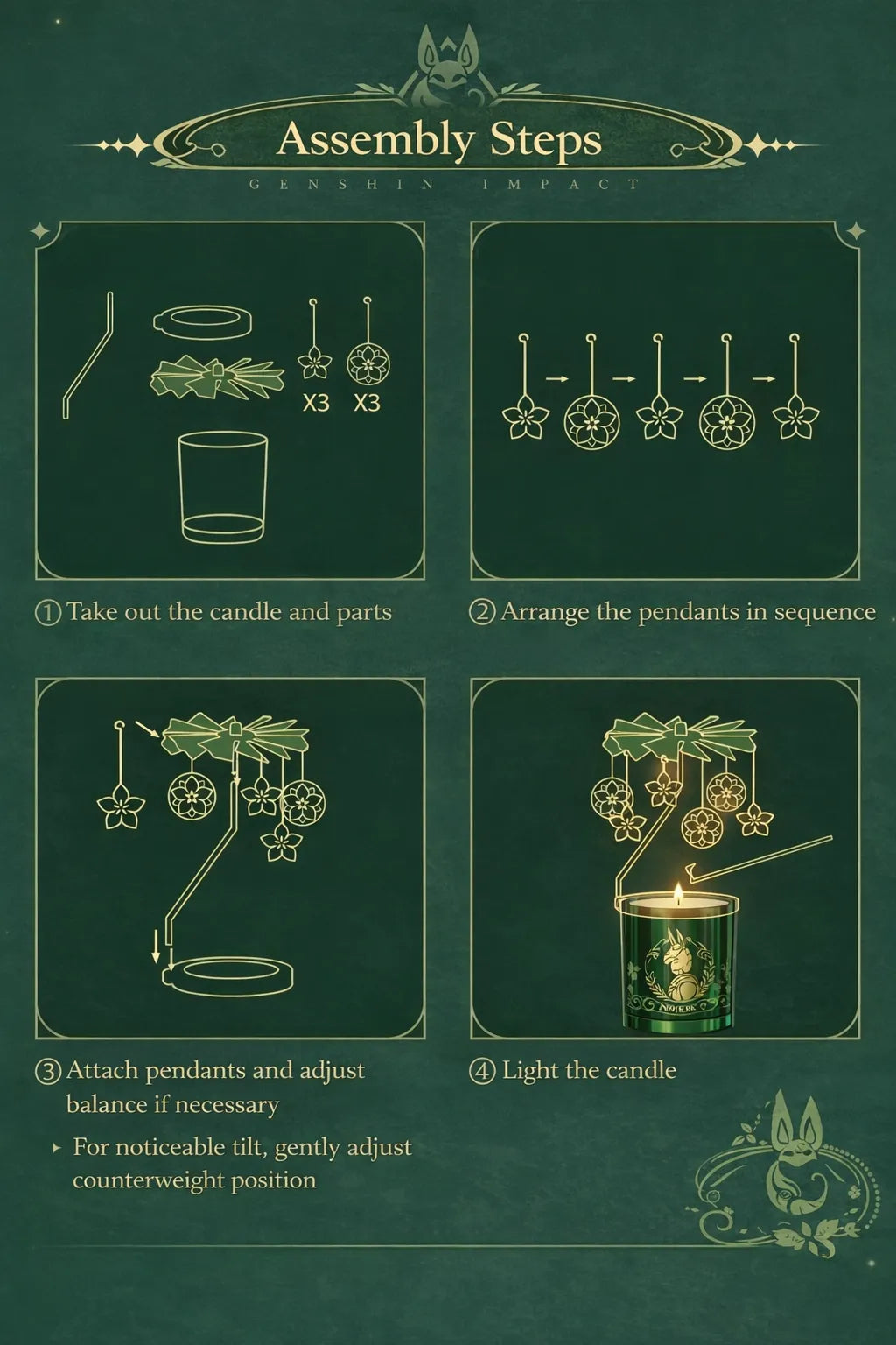 Genshin Impact Tighnari candle carousel assembly steps instruction guide