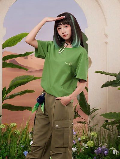 Genshin Impact Tighnari forest desert series navy t shirt front cosplay outfit