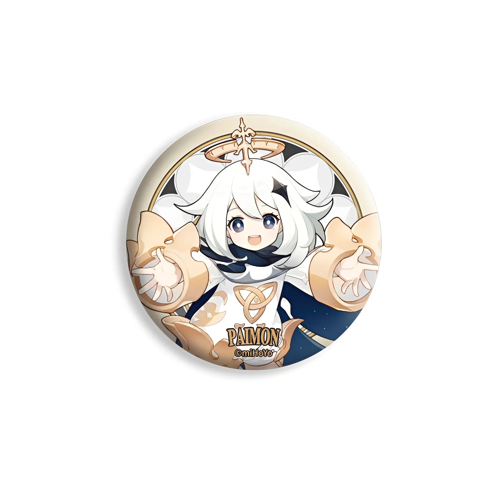 Genshin Impact Traveler Theme Series Paimon character badge 7.5cm tinplate anime collectible pin