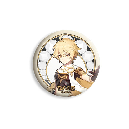 Genshin Impact Traveler Theme Series Traveler Aether character badge 7.5cm tinplate anime collectible pin