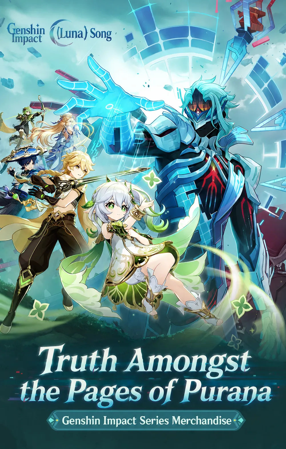 Genshin Impact Truth Amongst the Pages of Purana Series merchandise featuring Sumeru characters