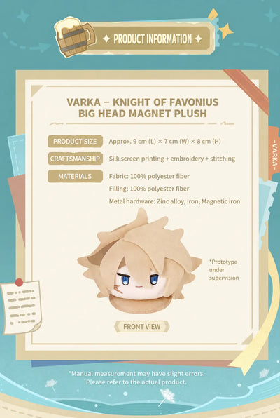 Genshin Impact Varka Magnet Plush size and material details