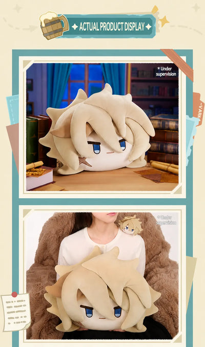 Varka Big Head Plush Pillow actual product display and size reference