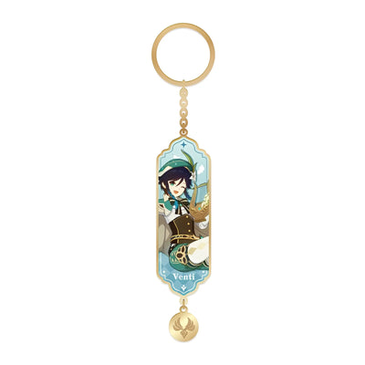 Genshin Impact Venti character illustration metal epoxy keychain charm