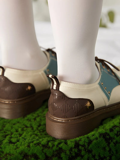 Genshin Impact Venti themed oxford shoes side profile with color contrast