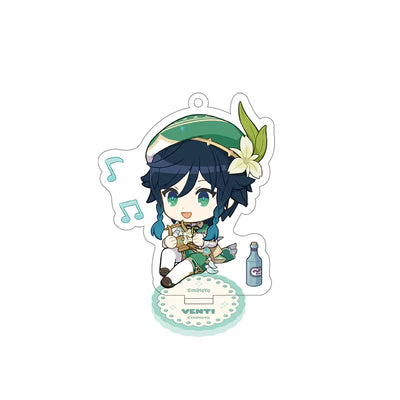 Genshin Venti Stellar Recollection series acrylic standee with chibi artwork and decorative display base