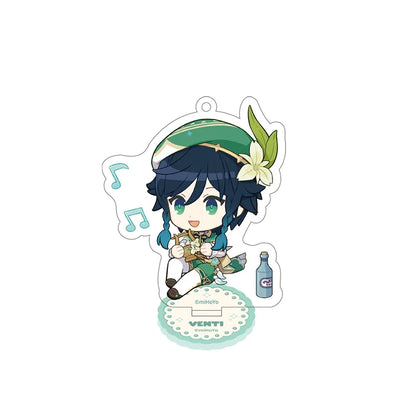 Genshin Venti Stellar Recollection series acrylic standee with chibi artwork and decorative display base
