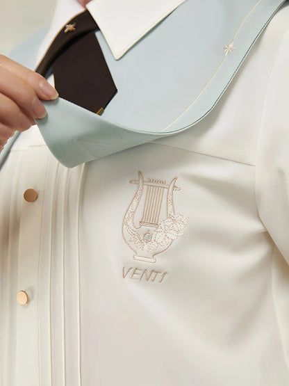 Genshin Impact Venti shirt embroidery detail lyre pattern design